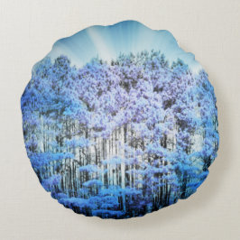 Blue Hope Glow Forest Rund Kudde