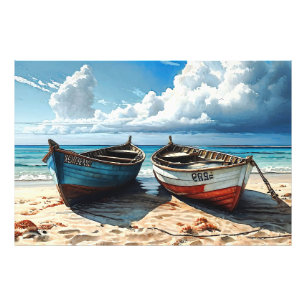 "Blue Horizon". Ett färgstarkt avslappnande Boat-S Fototryck