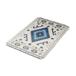 Blue Horizon Nomad – minimalistisk tribal diamant Badrumsmatta