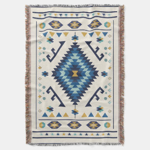 Blue Horizon Nomad – minimalistisk tribal diamant Filt