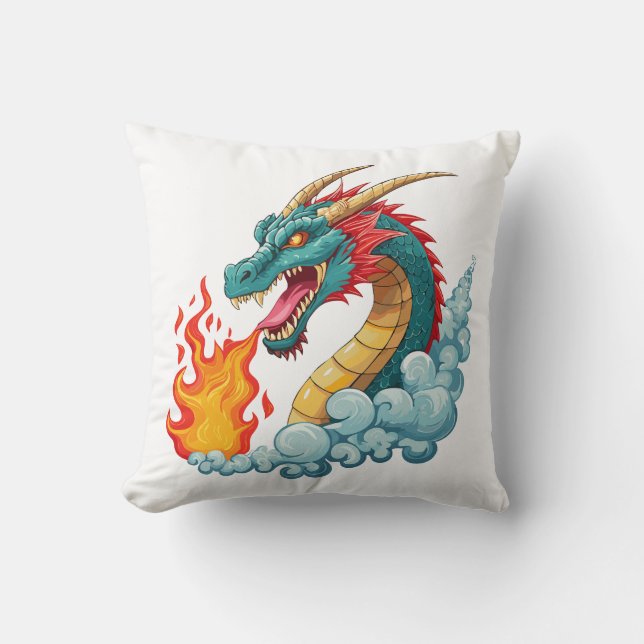 Blue horned dragon kudde (Framsida)