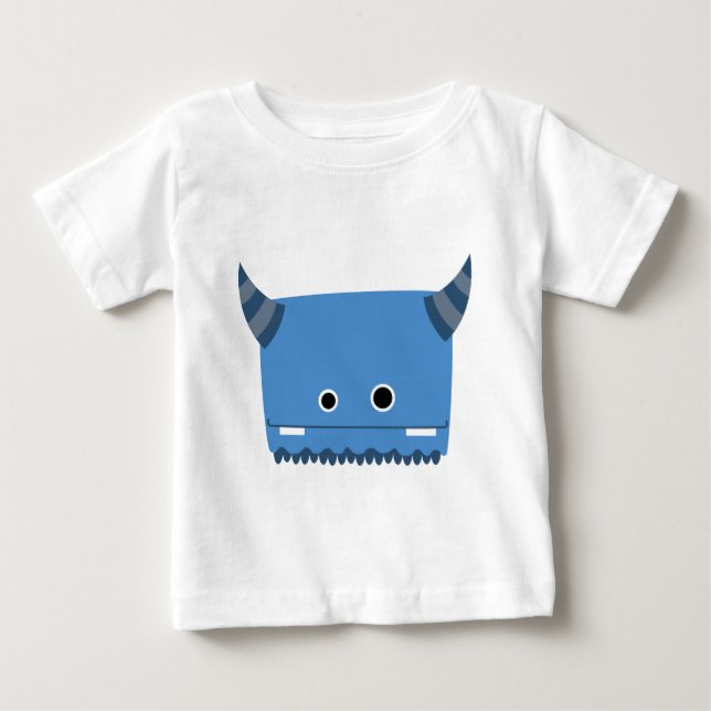 Blue Horned Monster Tee Shirt (Framsida)