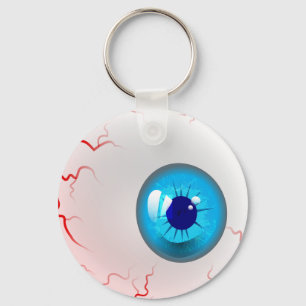 Blue Horror Eyeball Nyckelring