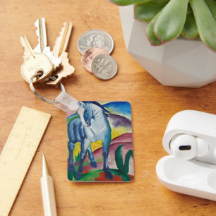 Blue Horse av Franz Marc, Vintage Fine Art Nyckelring