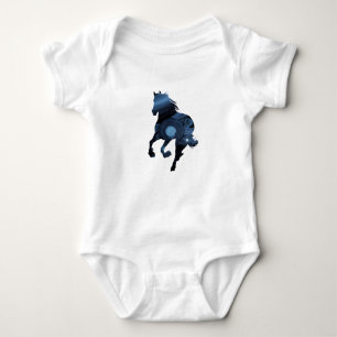 Blue Horse Baby Bodydräkt T Shirt