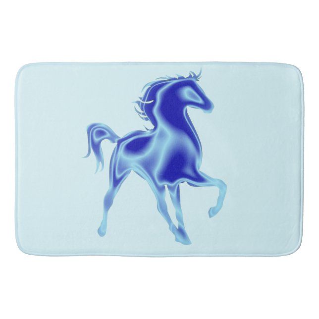 Blue Horse Bath Mat Modern Badrumsmatta (Framsidan)