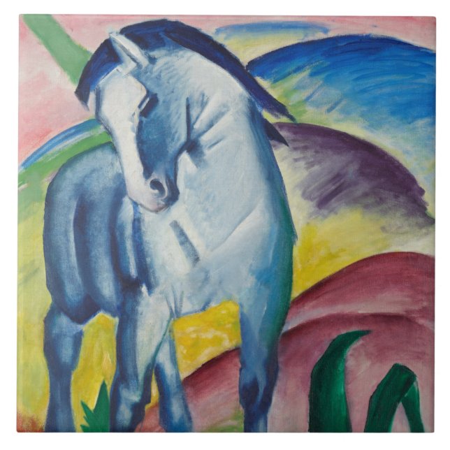 Blue Horse (Cute Animal) (från Marc Franz) Kakelplatta (Framsidan)