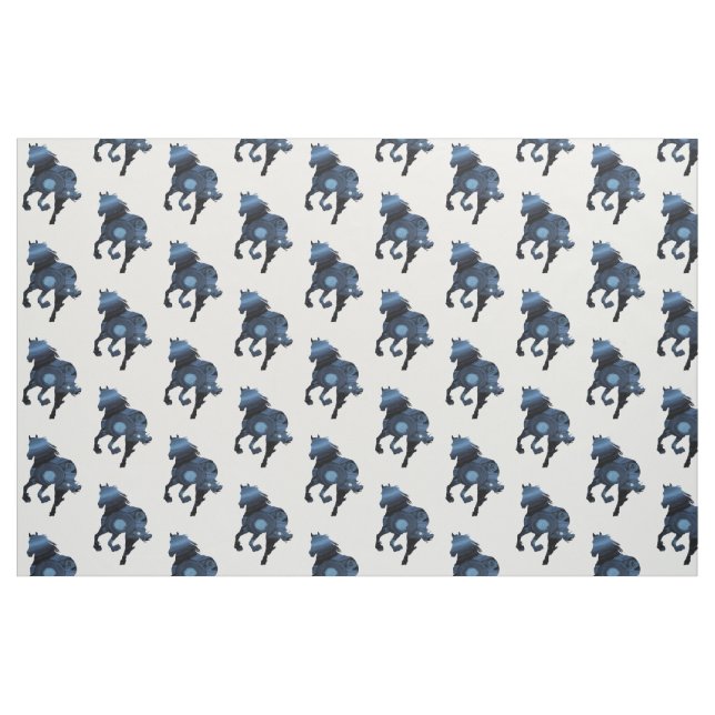 Blue Horse Fabric Tyg (Fat Quarter)