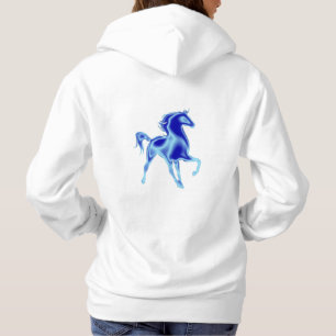Blue Horse Hoodie - Målning T Shirt