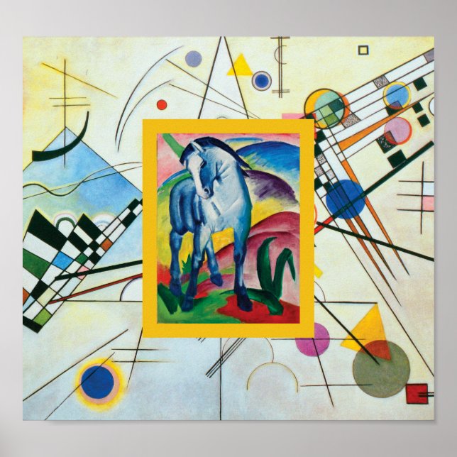 Blue Horse I av Franz Marc Poster (Framsidan)