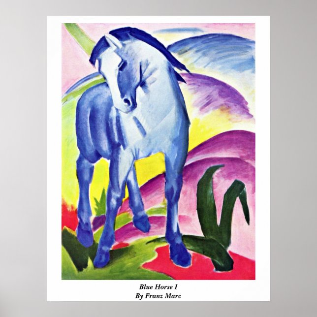 Blue Horse I by Franz Marc Poster (Framsidan)