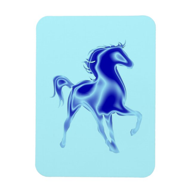 Blue Horse Magnet Anpassningsbar Färg (Vertikal)