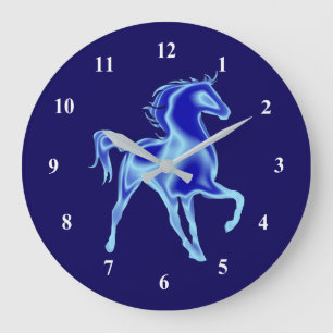 Blue Horse - Teckning - Menyn /Add Färg /Text Stor Klocka