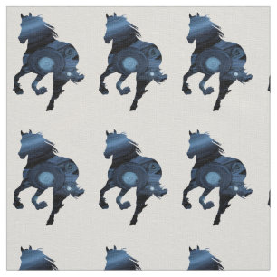 Blue Horse Wilderness Fabric Tyg
