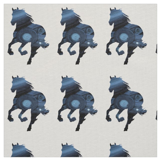 Blue Horse Wilderness Fabric Tyg (Prov)