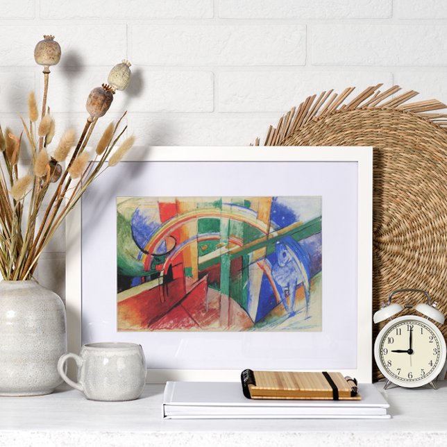 Blue Horse with Rainbow by Franz Marc Poster (Skapare uppladdad)