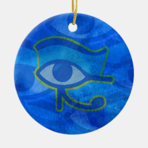 Blue Horus Öga Julgransprydnad Keramik