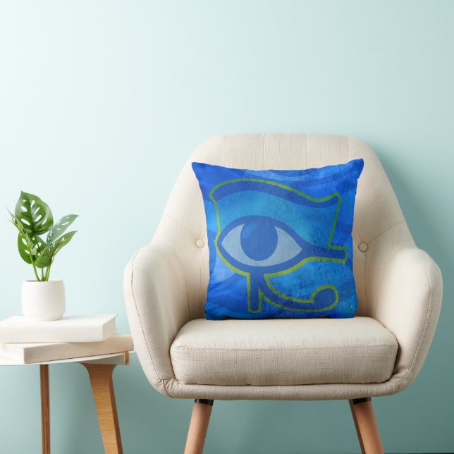 Blue Horus Öga Kudde (Stol)