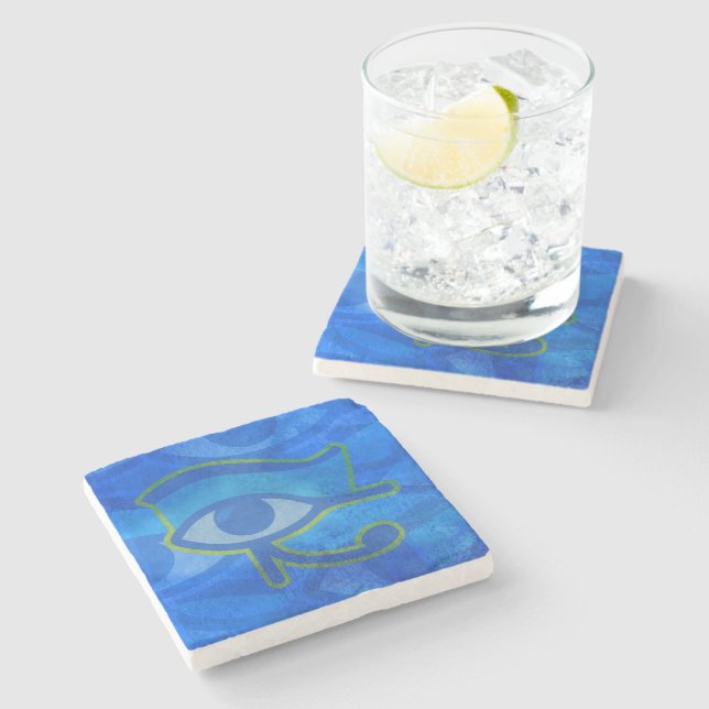 Blue Horus Öga Stenunderlägg (Sidan)