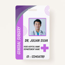 Blue Hospital Employee ID Badge Template