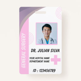 Blue Hospital Employee ID Badge Template