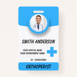 Blue Hospital Logo Employee Photo ID Badge