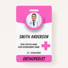 Blue Hospital Logo Employee Photo ID Badge