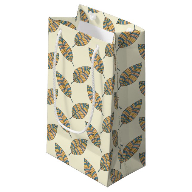 Blue Höst löv Mönster Gift Bag (Framsidan Vinklad)