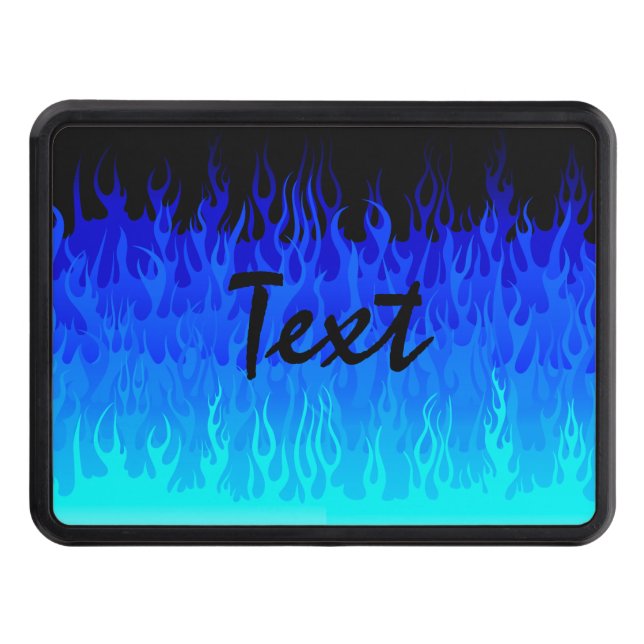 Blue Hot rod Flames Dragkroksskydd (Framsidan)