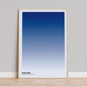 Blue Hour Gradientkonsttryck: Indigo Ombre-plakat Poster