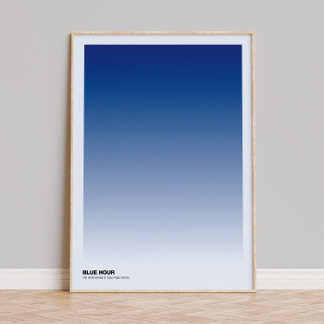 Blue Hour Gradientkonsttryck: Indigo Ombre-plakat Poster