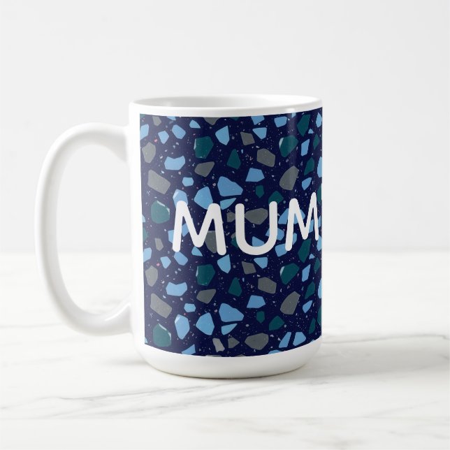 Blue Hour Terrazzo Seamless Pattern Kaffemugg (Vänster)