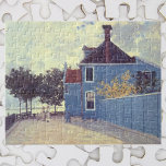 Blue House i Zaandam av Claude Monet Pussel<br><div class="desc">Det blå huset i Zaandam (1871) av Claude Monet är en vintage bra konstmålning med blått hus. En familj går på gatan nära hemmen i ett tyst grannskap. Hemmet var ett stängsel och ligger på en träd-fodrad gata på en grumlig dag i Nederländerna. Om konstnären: Claude Monet (1840-1926) var en...</div>