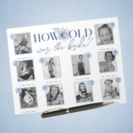 Blue How Old was Bride Photo Game Pack of 40 Anteckningsblock