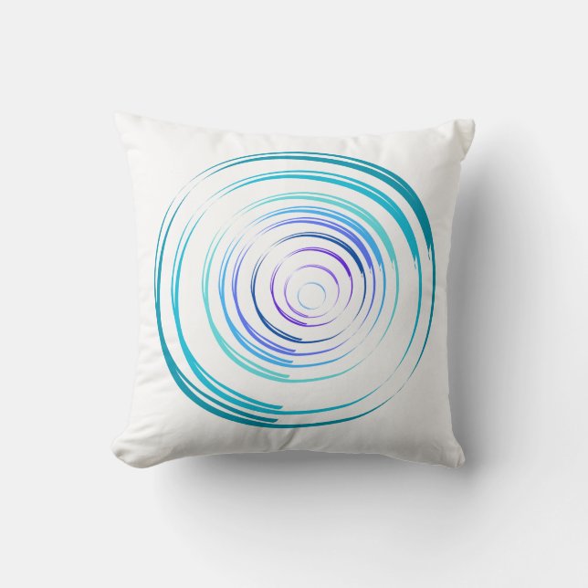 "Blue Hues Circles Decorative Pillow" Kudde (Framsida)