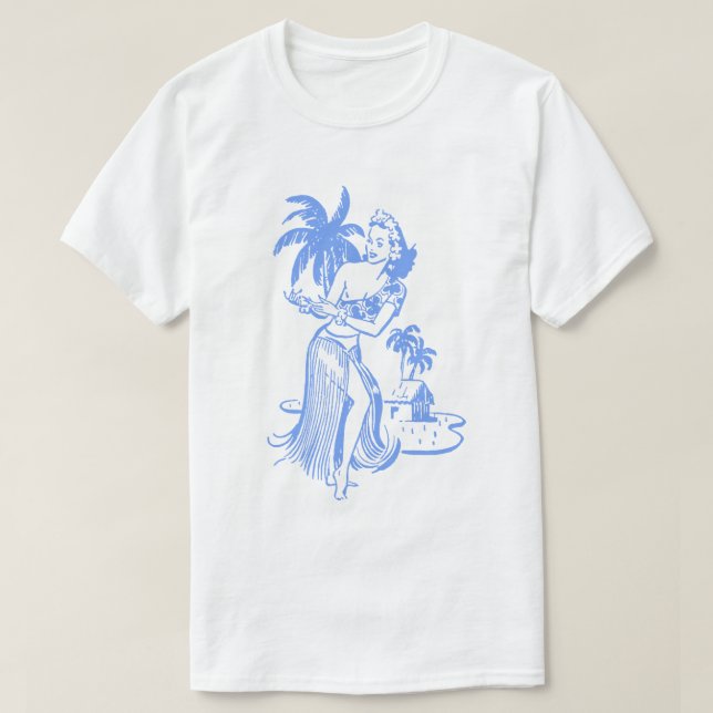 Blue Hula Girl T-Shirt (Design framsida)