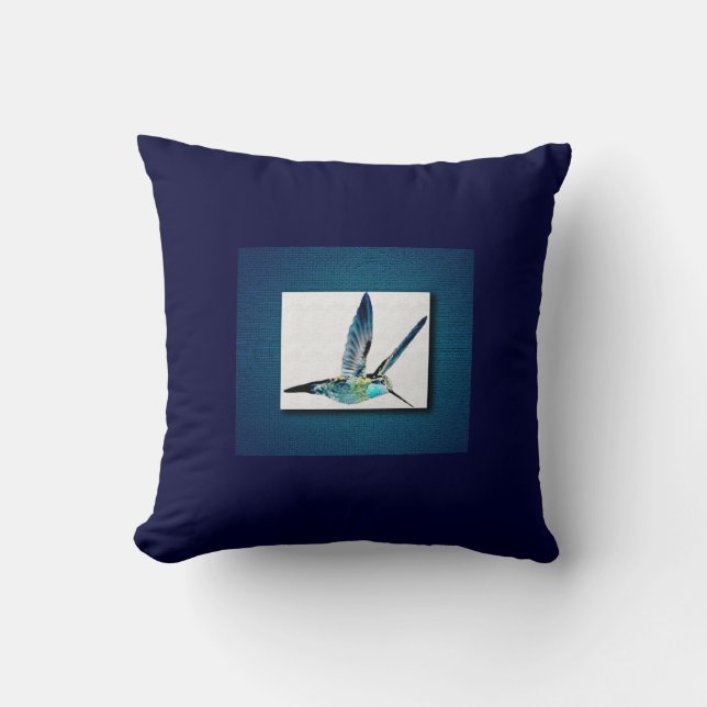 Blue Hummingbird Kudde (Framsida)