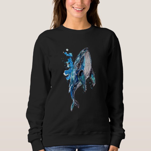 Blue Humpback Whale T Shirt (Framsida)