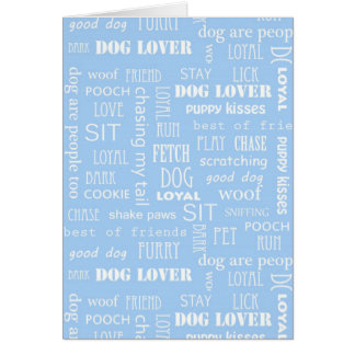 Blue Hund älskare Ord Hälsningskort
