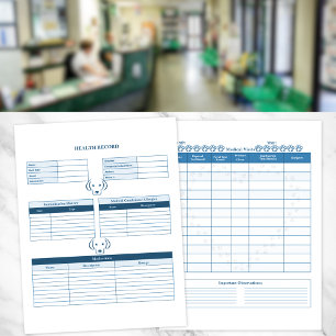 Blue Hund Healthcare Record Keeper Page