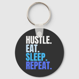 Blue HUSTLE.EAT.SLEEP. UPPREPA. Nyckelring