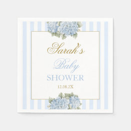 Blue Hydrangea Baby Shower Pappersservett