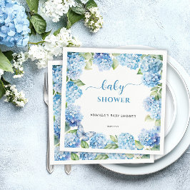 Blue Hydrangea Baby Shower Pappersservett