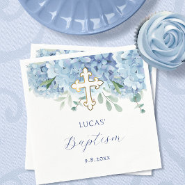 Blue Hydrangea Baptism Pappersservett