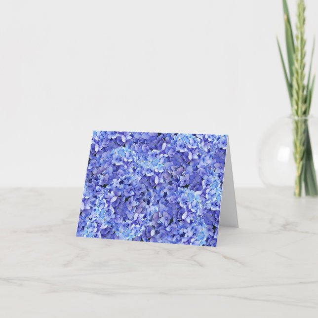 Blue Hydrangea Blank Note Card Kort (Framsida)