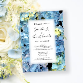 Blue Hydrangea Blommar Garden WedWedding Inbjudningar