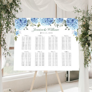 Blue Hydrangea Blommigt 8 Bord SEATCHART Poster