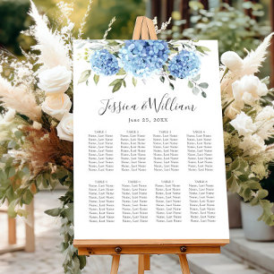 Blue Hydrangea Blommigt 8 Bord SEATCHART Poster
