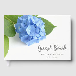 Blue Hydrangea Blommigt Bröllop Gästböcker