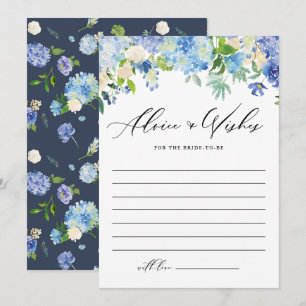 Blue Hydrangea Blommigt Garland Möhippa Rådkort